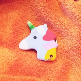 Unicorn keychain blue 3D printed