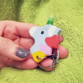 Unicorn keychain blue 3D printed