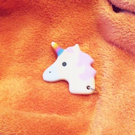 Unicorn keychain cream 3D printed