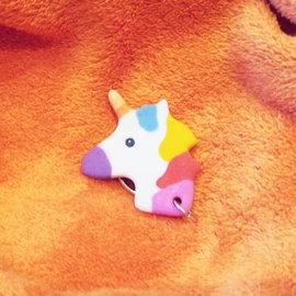 Unicorn keychain white 3D printed