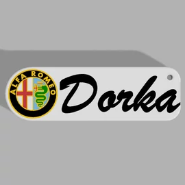 Custom Car Keychain "Dorka" - (75x23x5 mm) - Multicolor - composite powder