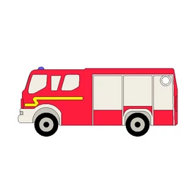Custom Car Keychain "Fire Engine" - (50x22x5 mm) - Multicolor - composite powder