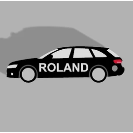 Egyedi autós kulcstartó "Audi A4 Combi" - (50x16x5 mm) - Multicolor, kompozit por - fekete