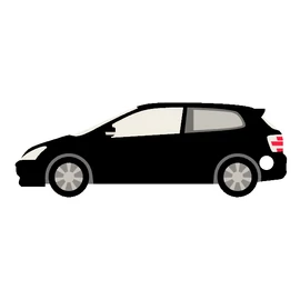 Egyedi autós kulcstartó "Honda Civic Sport" - (50x17x5 mm) - Multicolor, kompozit por - fekete