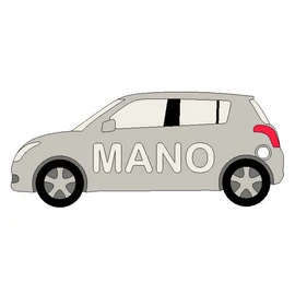 Egyedi autós kulcstartó  "MANO" - (54x23x5 mm) - Multicolor, kompozit por