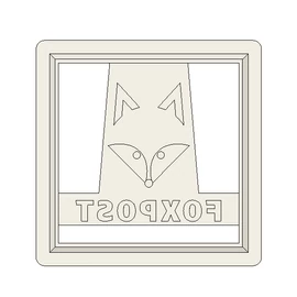 Custom Company Logo Cookie Cutter, "FoxPost", 40x40x9 mm - PLA, plastic