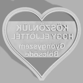 Custom Heart Cookie Cutter "Gyöngyszem Bölcsőde"  - 77 x 70 x 8 mm - PLA, plastic