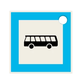 Egyedi kulcstartó "Buszmegálló" - (20x20x4 mm) - Multicolor, kompozit por