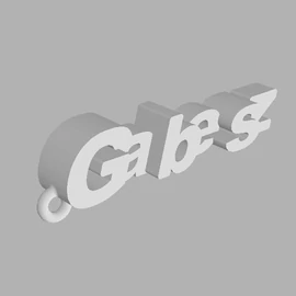 Neves kulcstartó - Gabesz, PLA, műanyag