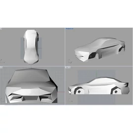 Custom Car Low Poly, 120mm, PLA white, layer: 0.1mm