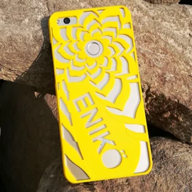 Flower Phone Case with Custom Text - 3d printed