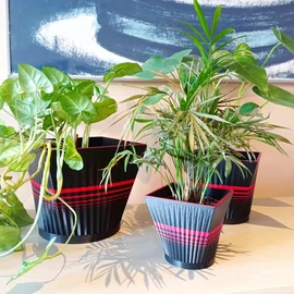 Morpho decoration flower pot set, 3 pcs, bioplastic, 3D printed