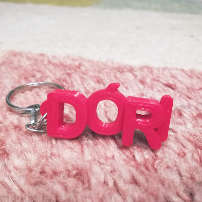 3D printed Custom Name Keychain - Dóri - creative gift (DIY).