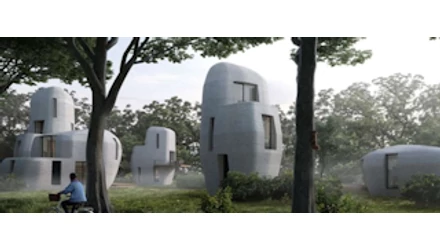 Futuristic 3D printed concrete houses