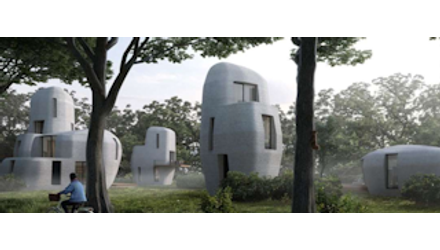 Futurisztikus 3D nyomtatott beton házak