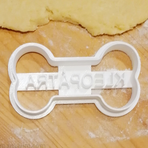 Bone-Shaped Cookie Cutter with Custom Text - 3D printed