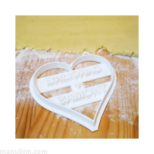 Heart-Shaped Cookie Cutter with Custom Text - 3d printed
