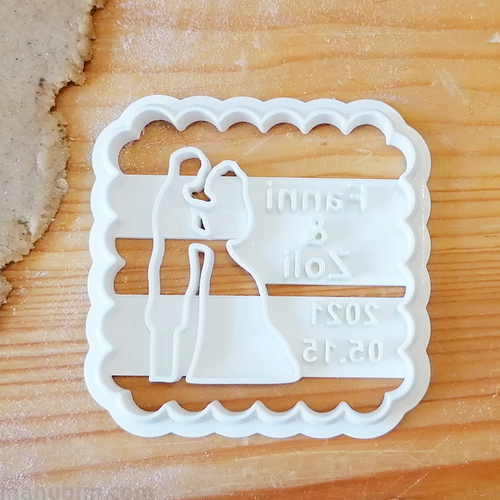 Lovers Cookie Cutter with Custom Text, wedding gift - 3D printed