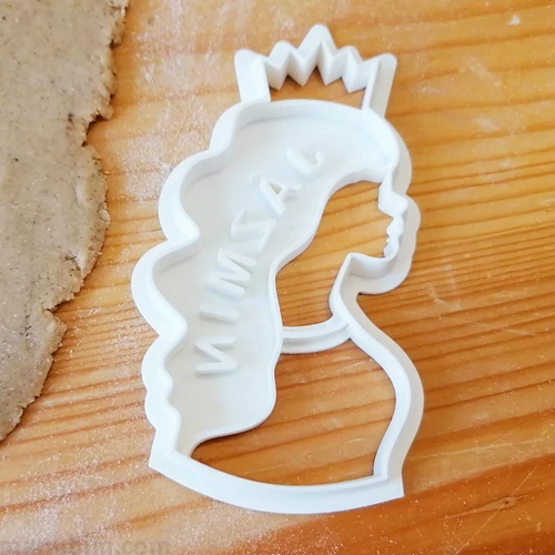 Princess Cookie Cutter with Custom Text - 3D printed