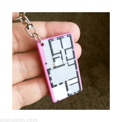 Housing Floor Plan Keychain