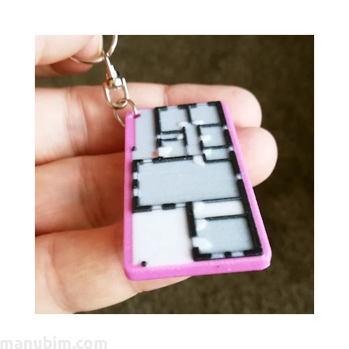 Apartment Floor Plan Keychain