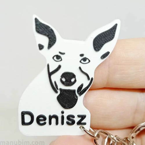 Custom 3D Printed Gift - Dog Keychain with Name