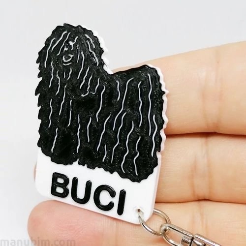 Custom 3D Printed Gift - Dog Keychain with Name