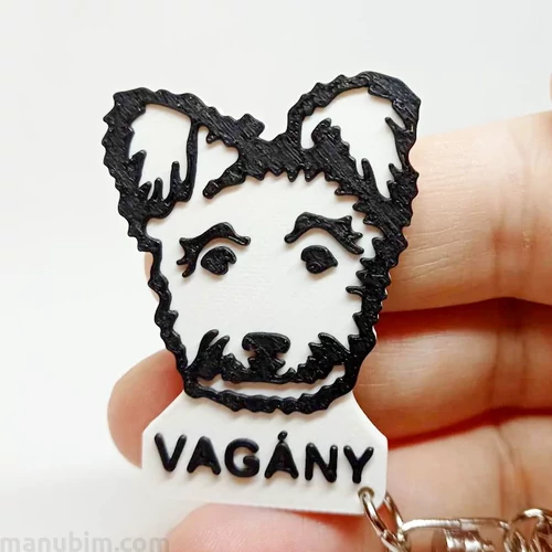 Custom 3D Printed Gift - Dog Keychain with Name