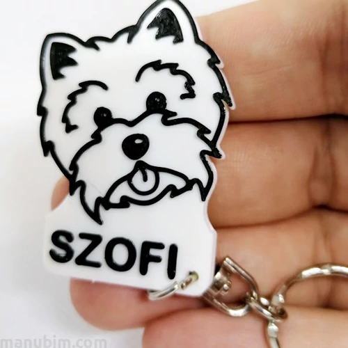 Custom 3D Printed Gift - Dog Keychain with Name