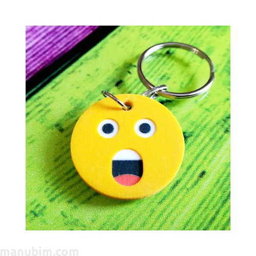 3d printed Astonished Face Emoji Keychain