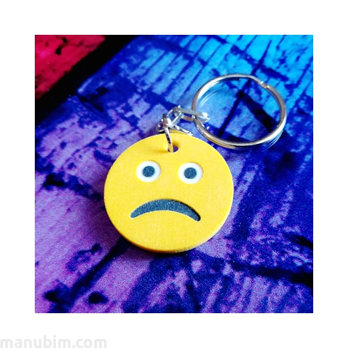 Frowning Face Emoji Keychain