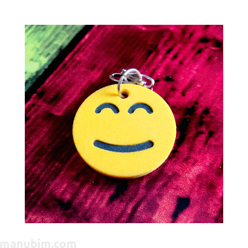Smiling Face With Smiling Eyes Emoji Keychain - 3d printed product