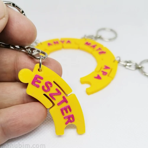 5 Person Family Keychain