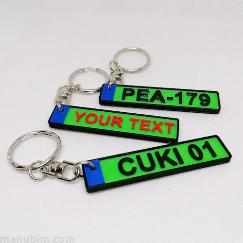 Green License Plate Keychain - custom