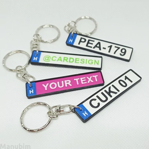 Personalised 3D Car Number Plate Keychain – Custom Registration Reg Plate Keyring, UK Front Design