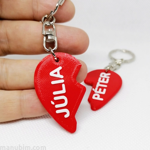 Custom 3D Printed Gifts for Couples - Heart Keychain