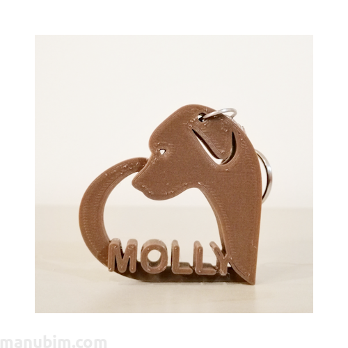 Custom 3D Printed Gift - Dog Keychain with Name