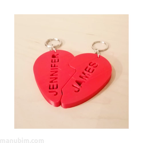 Cutted Heart Keychain for Couples