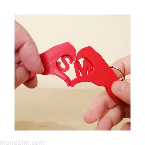 Hand Heart Keychains - 3D Printed Gift