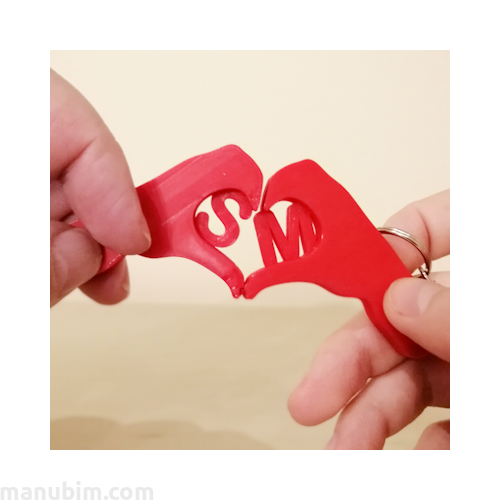 Hand Heart Keychains - 3D Printed Gift