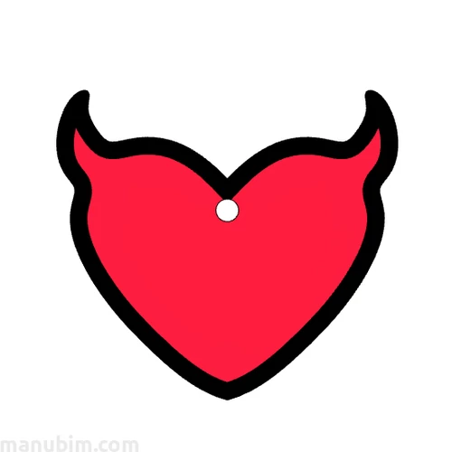 Heart Shaped Keychain with Devil Horn