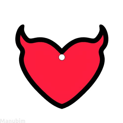 Heart keychain with devil horns, plastic 3D printed product