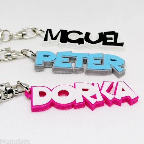 Neves kulcstartók - egyedi 3d nyomtatott