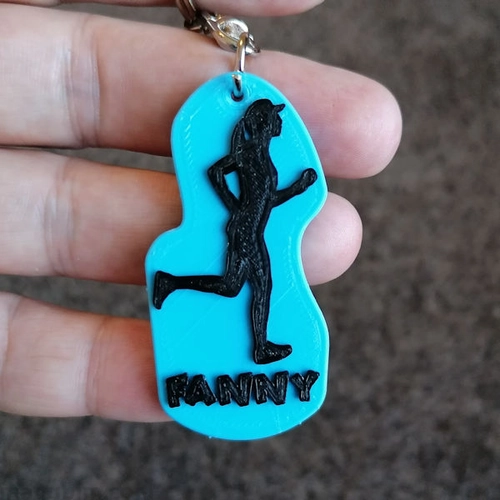 Female Runner Keychain with Name