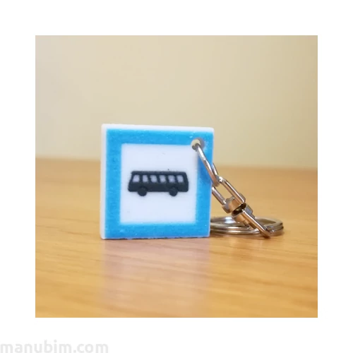 Custom Bus Stop Sign Keychain