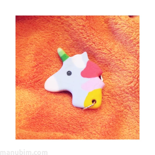 Unicorn keychain blue 3D printed