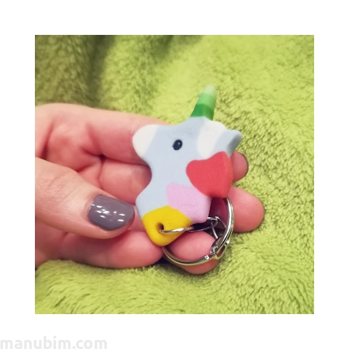 Unicorn keychain blue 3D printed