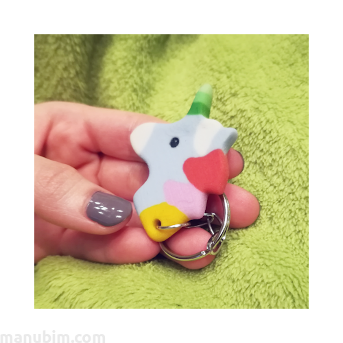 Unicorn keychain blue 3D printed