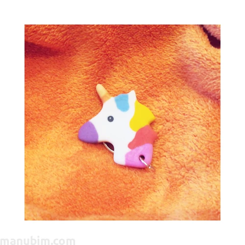 Unicorn keychain white 3D printed