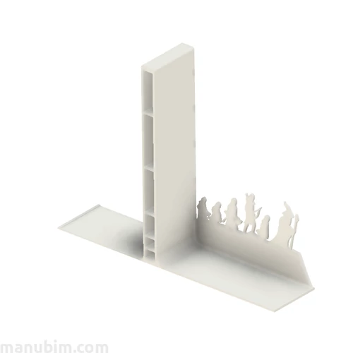 Custom 3D Printed Bookend, pair - 180x228x50 mm (2 pcs) - PLA